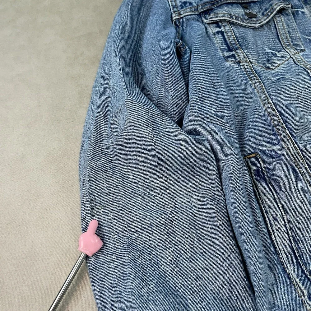 Levi's Jacket Mens Large Blue Trucker Denim Type 3 Distressed Faded Button 72334
